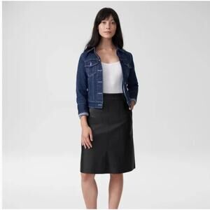 Universal Standard Vegan Leather Skirt 4XS 00 0 Black NWT 2XS Academia Capsule